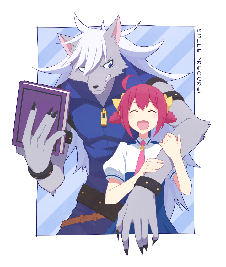 hoshizora miyuki and wolfrun (precure and 1 more) drawn by yow