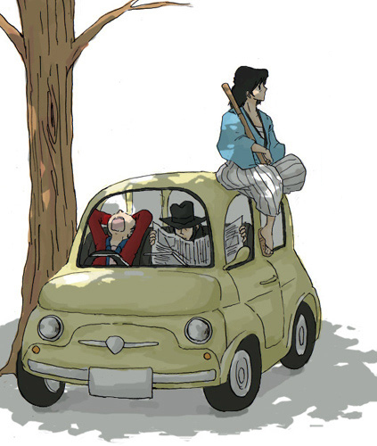 arsene lupin iii, jigen daisuke, and ishikawa goemon xiii (lupin iii) drawn by monaka_(5656nyan)