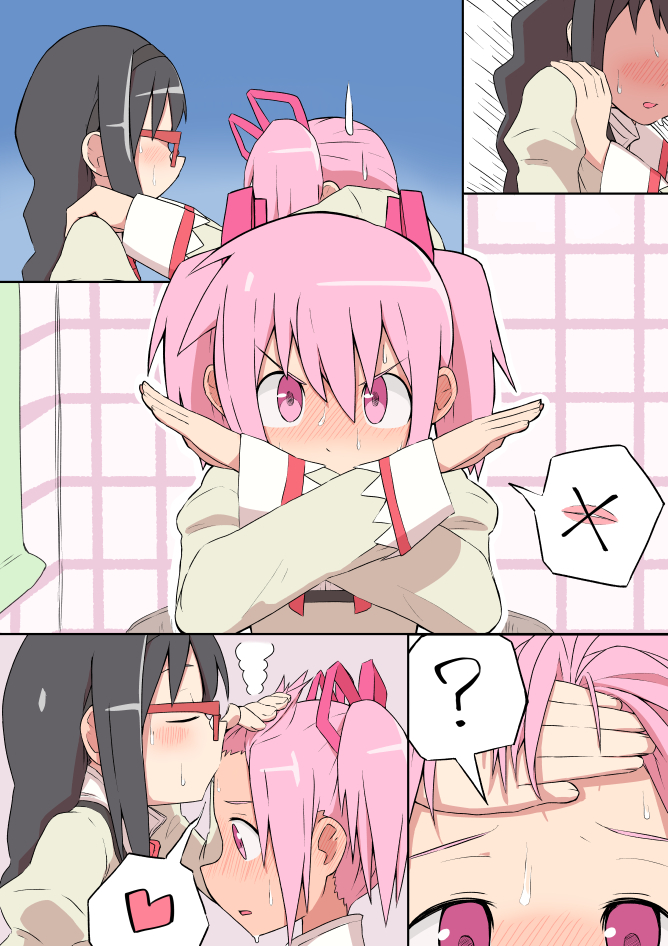 akemi homura and kaname madoka (mahou shoujo madoka magica) drawn by salpin