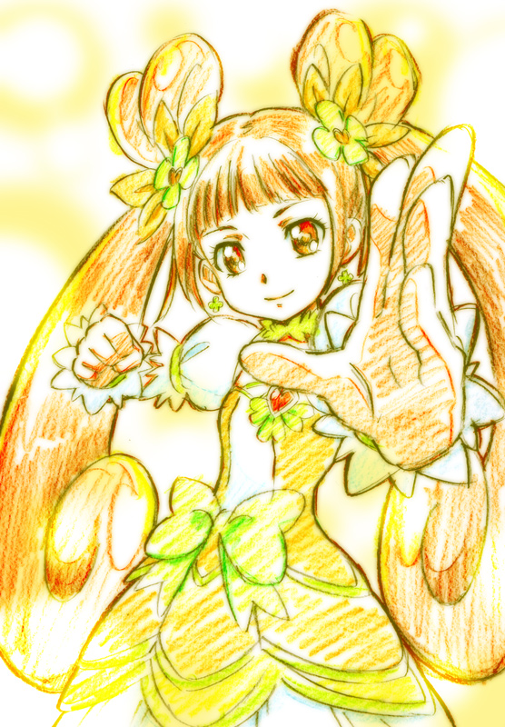 yotsuba alice and cure rosetta (precure and 1 more) drawn by hikari_(mitsu_honey)