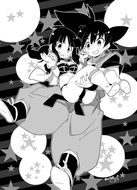 son goku and chi-chi (dragon ball) drawn by blade_(galaxist)