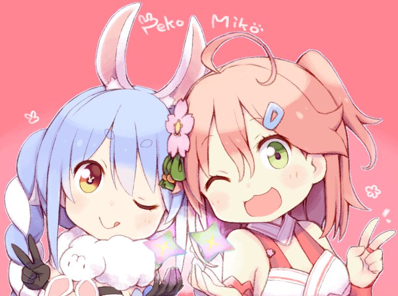 usada pekora, sakura miko, and don-chan (hololive and 1 more) drawn by kuro_(kuroneko_no_kanzume)