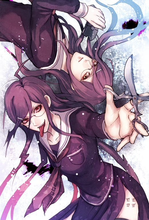 fukawa toko and genocider shou (danganronpa and 1 more) drawn by z-epto_(chat-noir86)