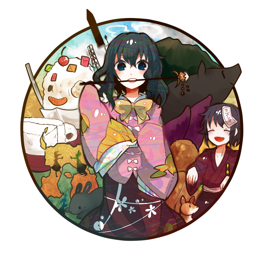 houraisan kaguya, toyosatomimi no miko, mononobe no futo, kaku seiga, miyako yoshika, and 1 more (touhou) drawn by itomugi-kun