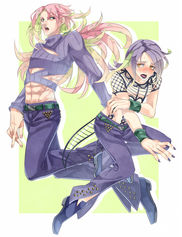diavolo and vinegar doppio (jojo no kimyou na bouken and 1 more) drawn by tsubasuke