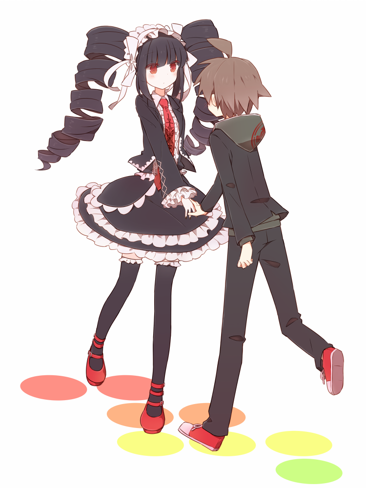 naegi makoto and celestia ludenberg (danganronpa and 1 more) drawn by mondo_pop