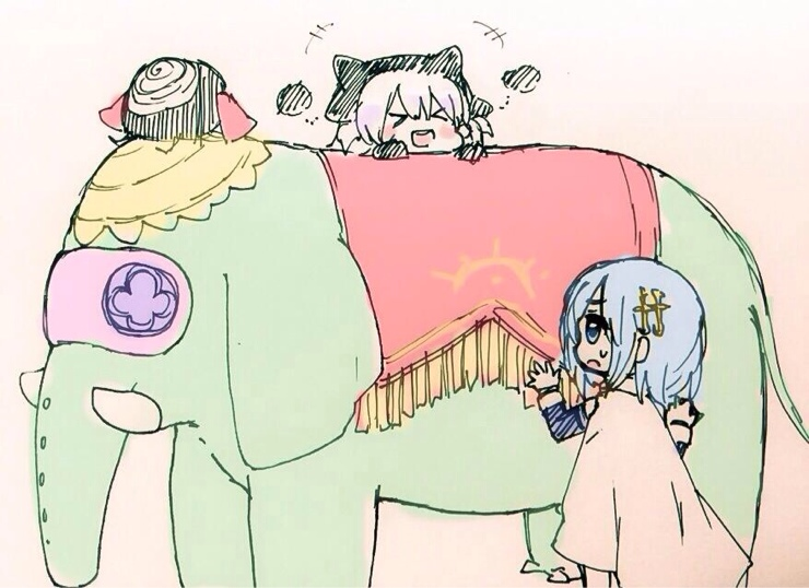 miki sayaka, momoe nagisa, and pyotr (mahou shoujo madoka magica and 1 more) drawn by fc_(efushii)