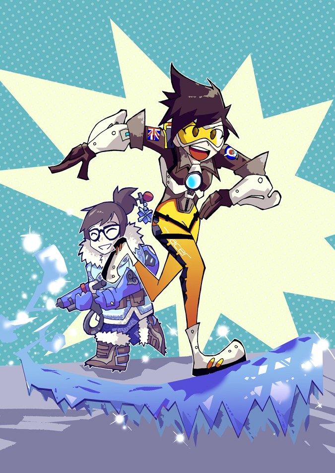 tracer and mei (overwatch and 1 more) drawn by setz
