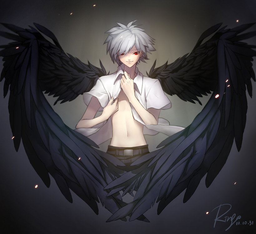 nagisa kaworu (neon genesis evangelion) drawn by matsuki_ringo