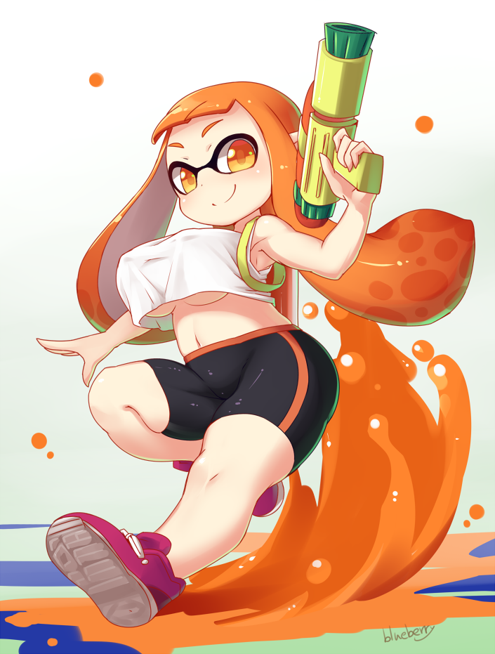 inkling player character, inkling girl, and kaori (splatoon and 1 more) drawn by blueberry_(5959)