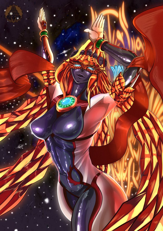 jubileus (bayonetta and 1 more) drawn by rinkamearii