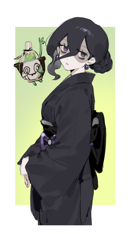 hex maniac and poltchageist (pokemon and 1 more) drawn by raine_(acke2445)