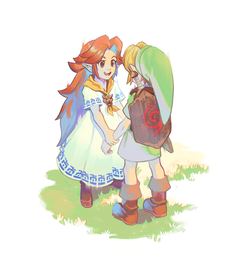 link, young link, and malon (the legend of zelda and 1 more) drawn by uzucake