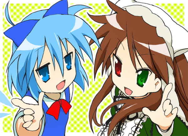 cirno and suiseiseki (touhou and 2 more) drawn by fujiyama