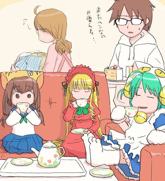 shinku, dejiko, puchiko, sakurada jun, sawashiro miyuki, and 2 more (rozen maiden and 1 more) drawn by os_(nicopyonzoku)