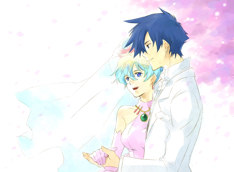 nia teppelin and simon (tengen toppa gurren lagann) drawn by akatsuki_kuuko
