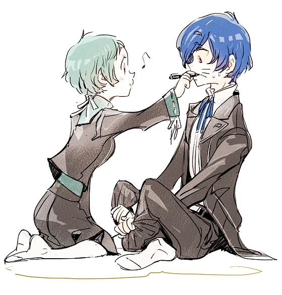 yuuki makoto and yamagishi fuuka (persona and 1 more) drawn by sutei_(giru)