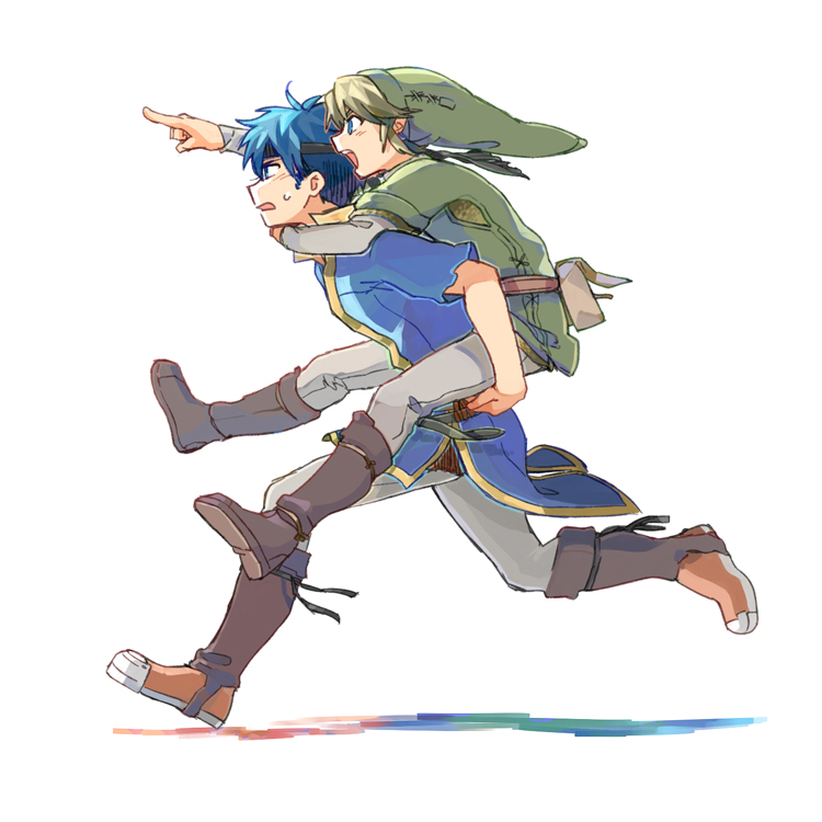 link and ike (fire emblem and 4 more) drawn by nikayu