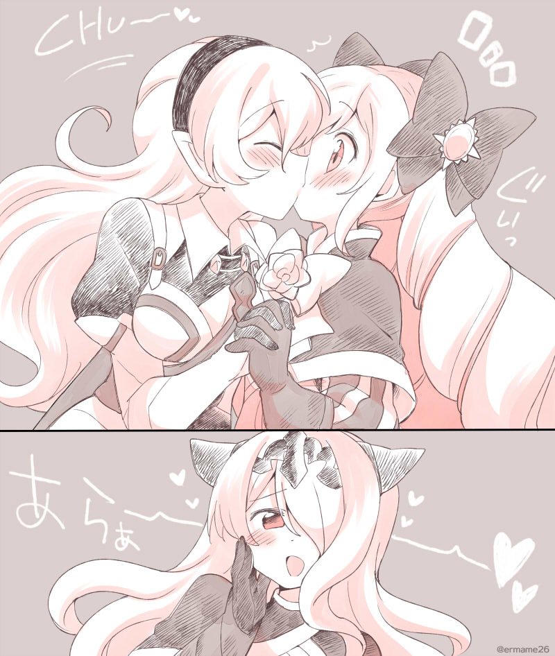 female corrin, camilla, and elise (fire emblem and 1 more) drawn by eromame