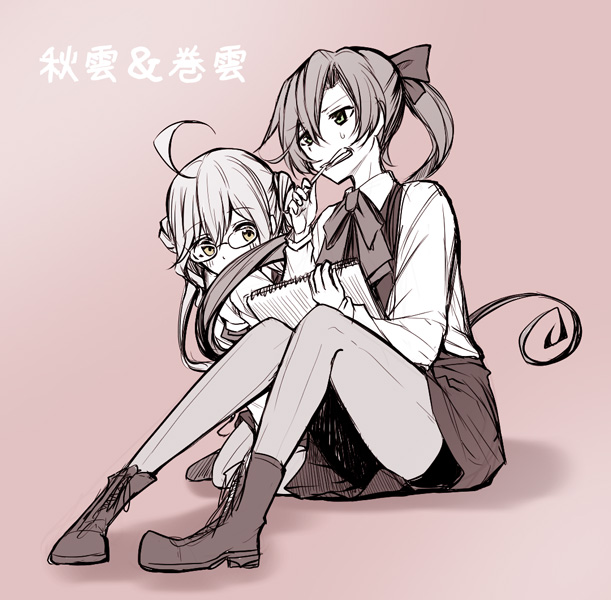 akigumo and makigumo (kantai collection) drawn by ataru_(cha2batake)