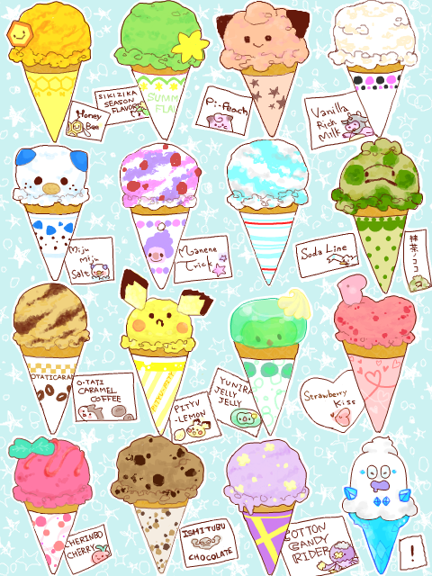 oshawott, pichu, furret, wingull, shaymin, and 11 more (pokemon) drawn by tou8