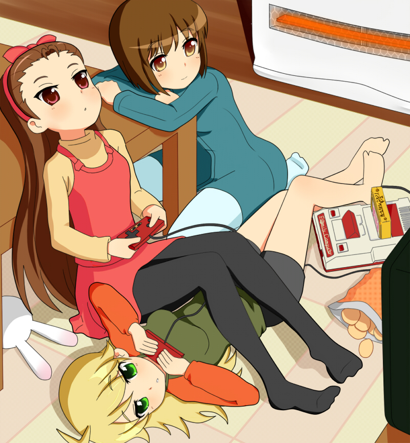 hoshii miki, minase iori, hagiwara yukiho, and usa-chan (idolmaster and 1 more) drawn by solar_kaichuudentou