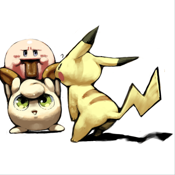 pikachu, kirby, and jigglypuff (pokemon and 2 more) drawn by koki_(ryoushikiha)