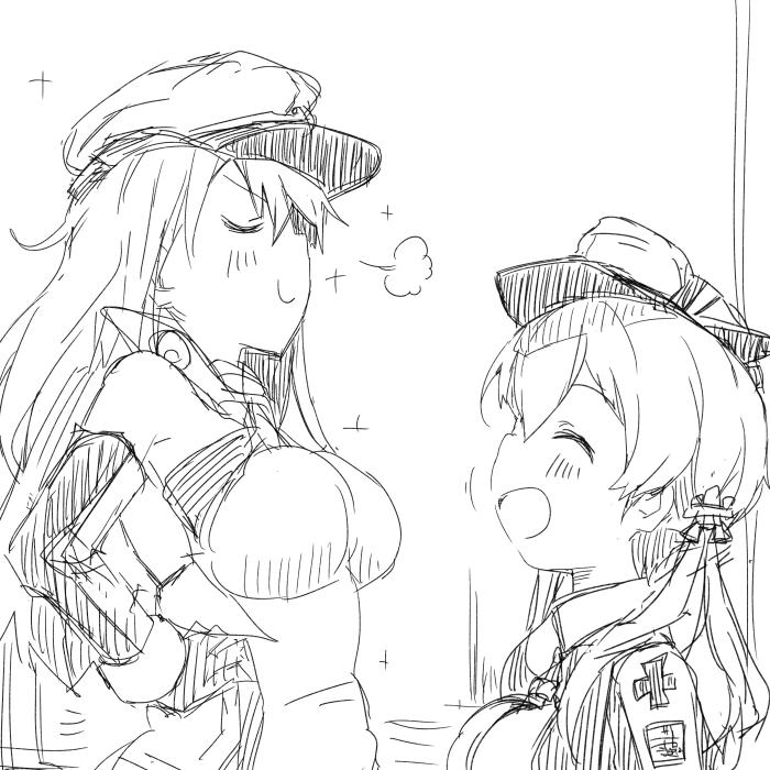 prinz eugen and bismarck (kantai collection) drawn by darkside