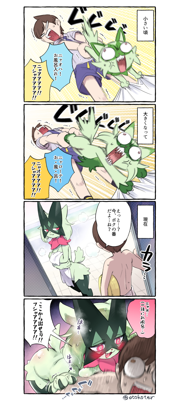 florian, sprigatito, meowscarada, and floragato (pokemon and 1 more) drawn by ter_(otokoter)