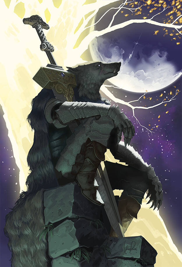 blaidd the half-wolf (elden ring) drawn by vinceprice_(pixiv)