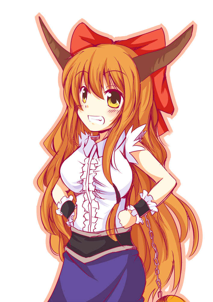 ibuki suika (touhou) drawn by chata_maru_(irori_sabou)