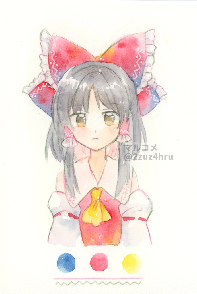 hakurei reimu (touhou) drawn by 2zuz4hru