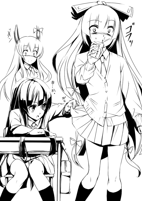 fujiwara no mokou, kamishirasawa keine, houraisan kaguya, and ex-keine (touhou) drawn by takemori_shintarou