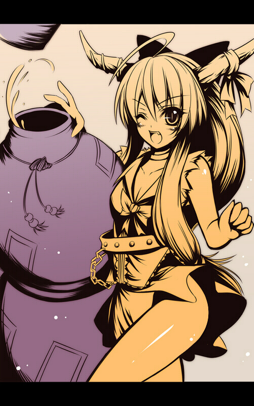 ibuki suika (touhou) drawn by suzuneko_(yume_no_kyoukai)