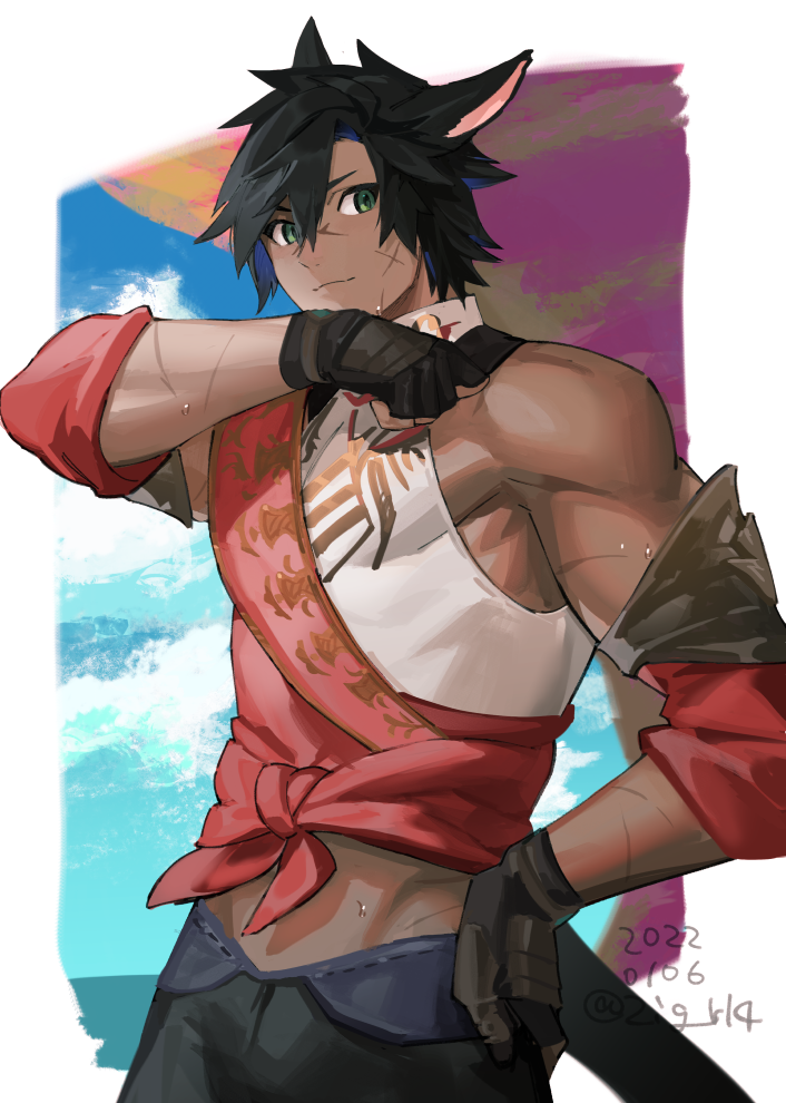 warrior of light (final fantasy and 1 more) drawn by mn_(zig_r14)