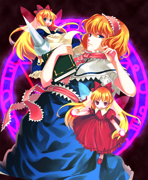 alice margatroid, shanghai doll, and hourai doll (touhou) drawn by shimakusa_arou