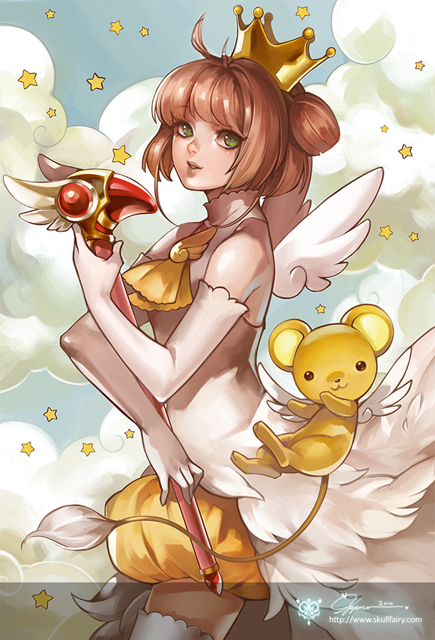 kinomoto sakura and kero (cardcaptor sakura) drawn by ippus