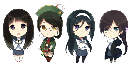 chitanda eru, irisu fuyumi, guildmarm, and juumonji kaho (monster hunter and 2 more) drawn by sasamori_tomoe
