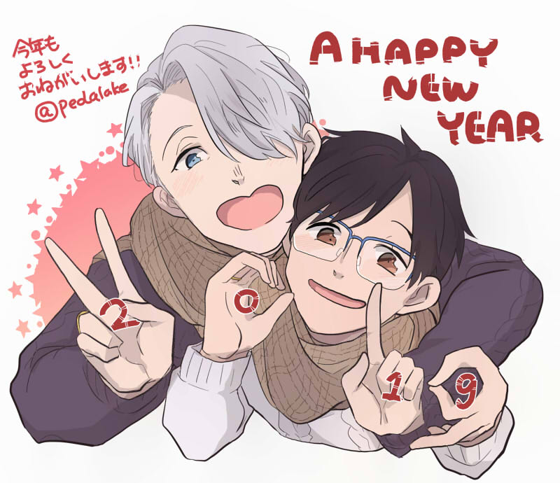 katsuki yuuri and viktor nikiforov (yuri!!! on ice) drawn by ake_(harlequin)