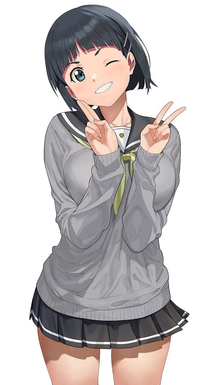 kirigaya suguha (sword art online and 1 more) drawn by a1_(initial-g)