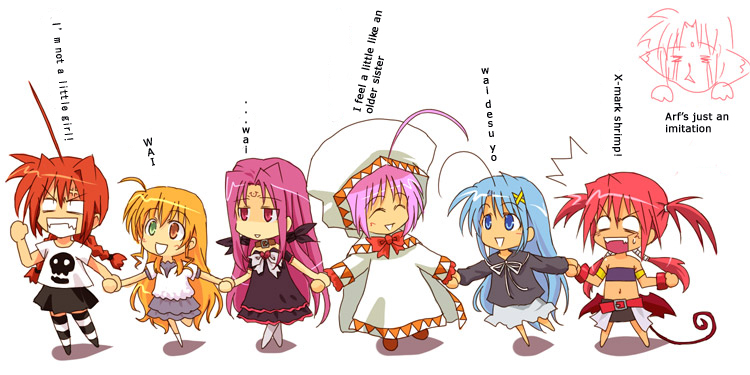 medusa, etna, vita, vivio, white mage, and 5 more (fate and 5 more) drawn by nekokun