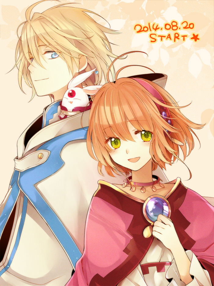 mokona, sakura hime, and fai d. flowright (tsubasa chronicle) drawn by ocha_(hutuumikan)