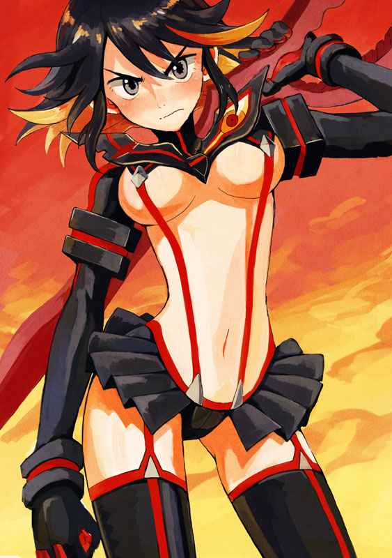 matoi ryuuko and senketsu (kill la kill) drawn by corn_potako