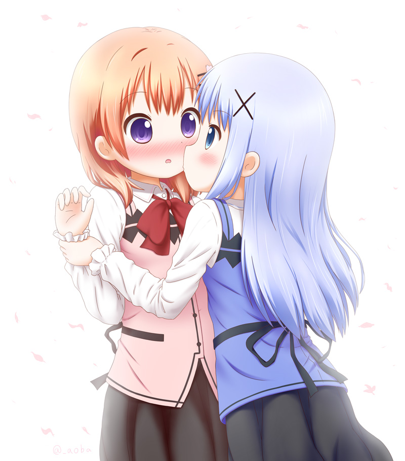 kafuu chino and hoto cocoa (gochuumon wa usagi desu ka?) drawn by aoba_(kona)