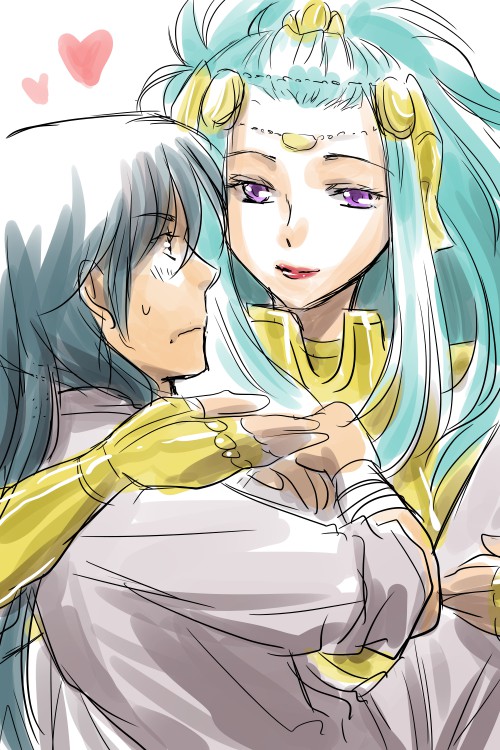 dragon shiryuu and gemini paradox (saint seiya and 1 more) drawn by hairu_(690n)