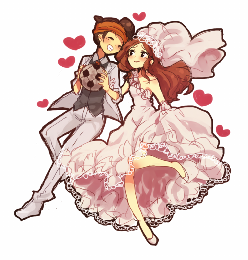 endou mamoru and raimon natsumi (inazuma eleven) drawn by mkrnsrd