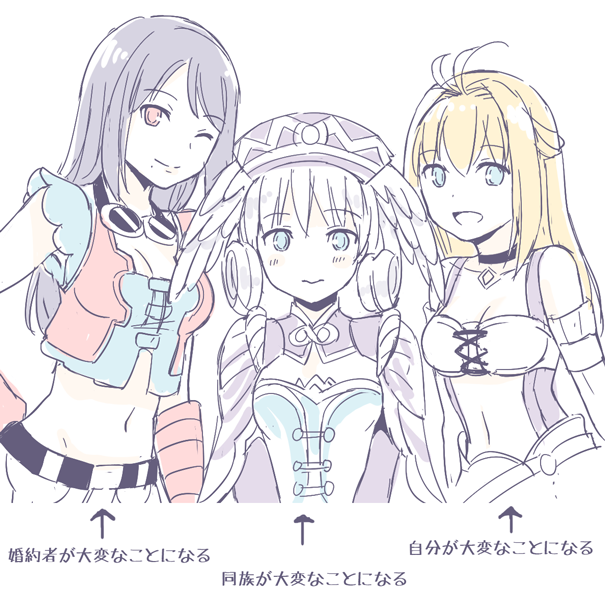 melia antiqua, fiora, and sharla (xenoblade chronicles and 1 more) drawn by mizuki_riko