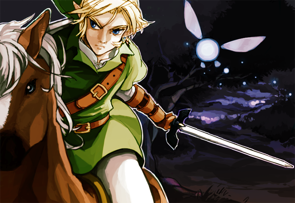 link, navi, and epona (the legend of zelda and 1 more) drawn by mochio_(ibuki)