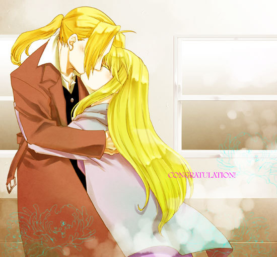 edward elric and winry rockbell (fullmetal alchemist) drawn by hoshino_hitsuki