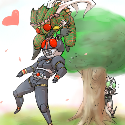 kamen rider black, kamen rider amazon, and shadow moon (kamen rider and 2 more) drawn by kuroalice-myousai